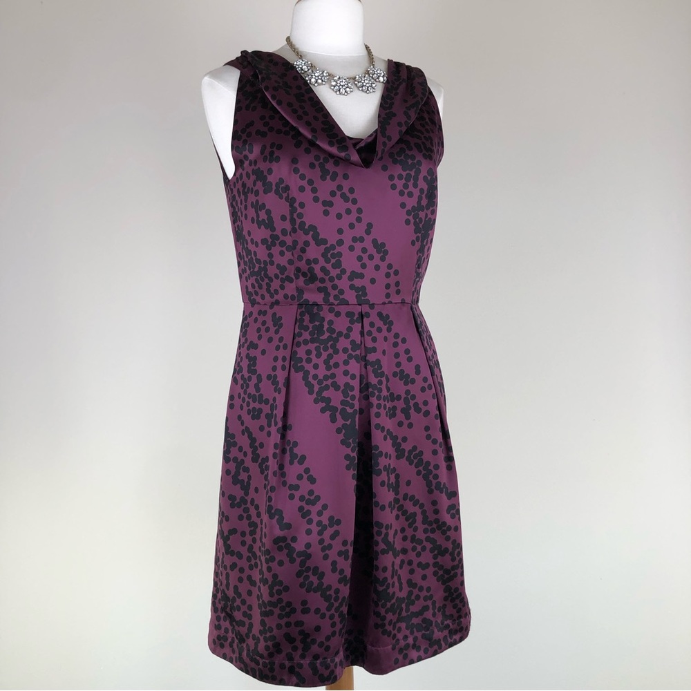 Banana Republic Size 6 Burgundy Sleeveless Cowl Neck  Midi Dress